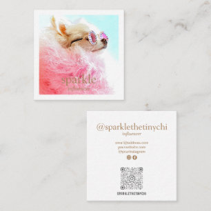 Modern Frame Photo Scannable QR Code Square Business Card