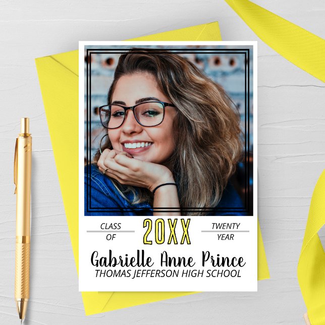 Modern Framed Graduation Photo Announcement (Creator Uploaded)