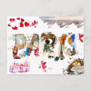 Modern France Paris je t'aime Eiffel Tower Travel Postcard