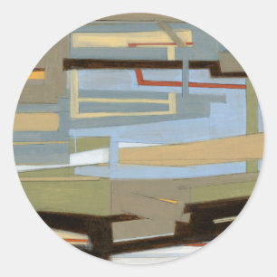 Modern Free Expression Painting by Norman Wyatt Classic Round Sticker