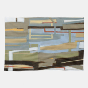 Modern Free Expression Painting by Norman Wyatt Tea Towel