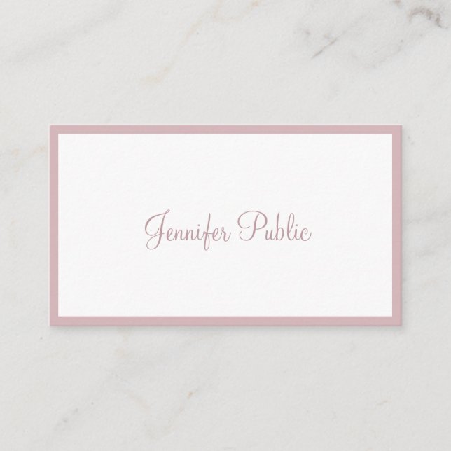 Modern Freehand Script Minimalist Elegant Sleek Business Card (Front)