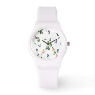 Modern Freeride Snowboarder Snowboarding Art Watch