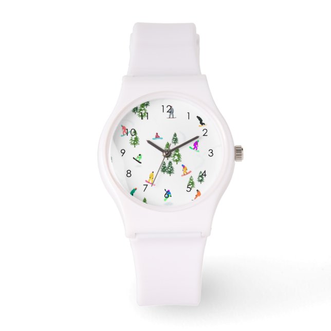 Modern Freeride Snowboarder Snowboarding Art   Watch (Front)