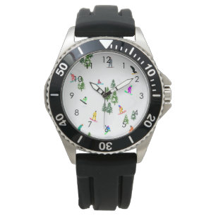 Modern Freeride Snowboarder Snowboarding Art   Watch