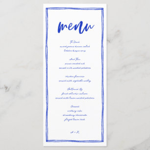 Modern French Blue Wedding Long Menu