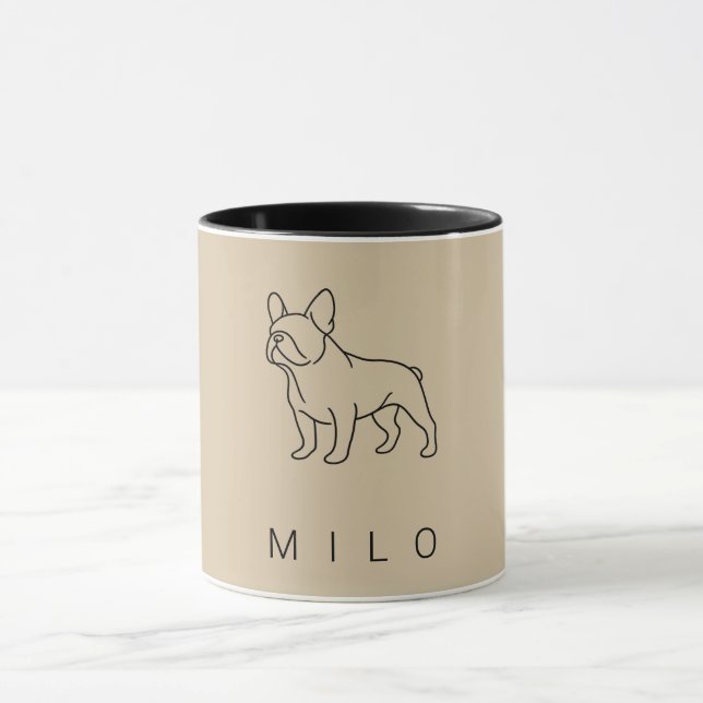 Modern French Bulldog Coffee Mug | Custom Name (Center)