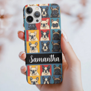 Modern French Bulldog Portraits Personalised iPhone 16 Case