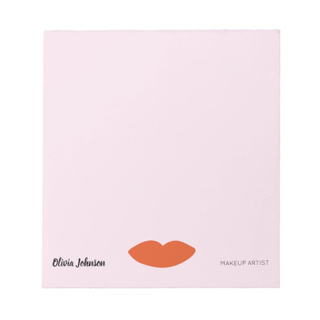 Modern French Chic Red Lips Beautician Minimal  Notepad (Front)