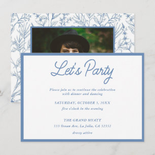 Modern French Floral Bat Mitzvah Party Invitation