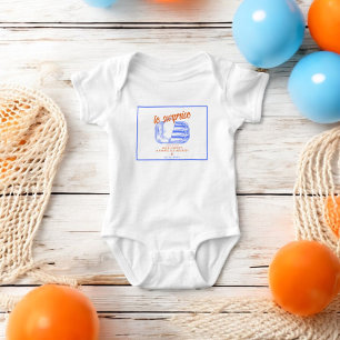 Modern French Sardines Tinned Fish Baby Shower Bodysuit