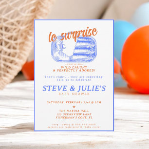 Modern French Sardines Tinned Fish Baby Shower Invitation