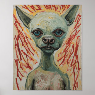 Modern Frenchie Expressionist Art Poster