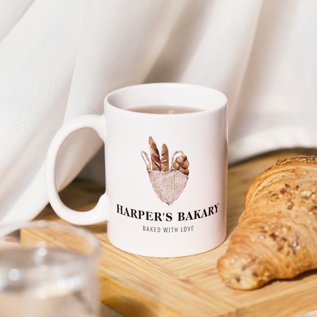 Modern Fresh Bakery Professional Logo Business Mug (Creator Uploaded)