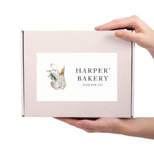 Modern Fresh Bakery Professional Logo Business Rectangular Sticker