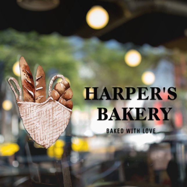 Modern Fresh Bakery Professional Logo Business Window Cling (Creator Uploaded)