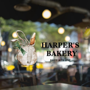 Modern Fresh Bakery Professional Logo Window Cling