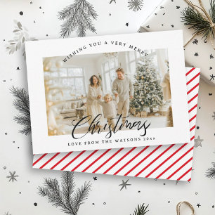 Modern Fresh Bright Family Photo Christmas Holiday Card