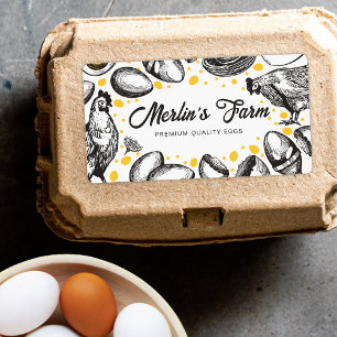 Modern Fresh Eggs Illustration - Egg Carton Label