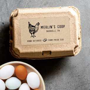 Modern Fresh Eggs Vintage - Egg Carton Label