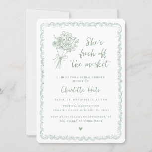 Modern Fresh off the Market Bridal Shower Farmers Invitation