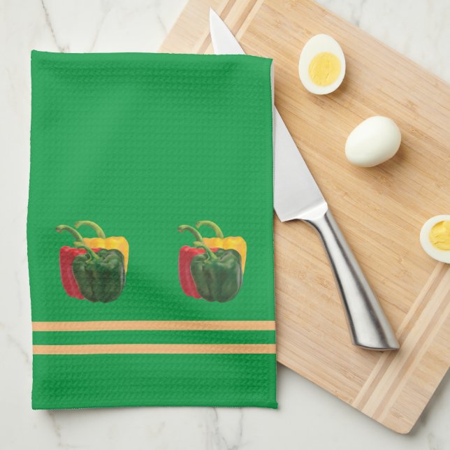 Modern Fresh Peppers Kitchen Towels (Quarter Fold)