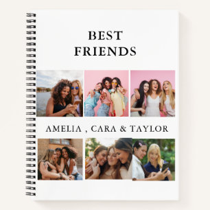 Modern Friend Collage Photos Simple Notebook