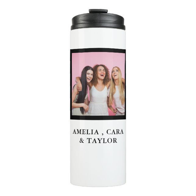 Modern Friend Collage Photos Simple Thermal Tumbler (Front)
