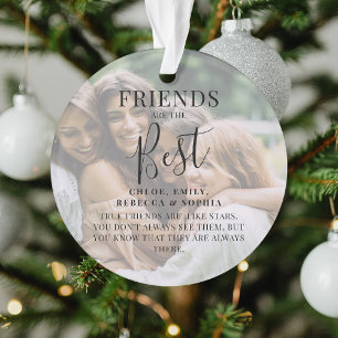 Modern 'FRIENDS' are the best Photo Christmas Orna Ornament
