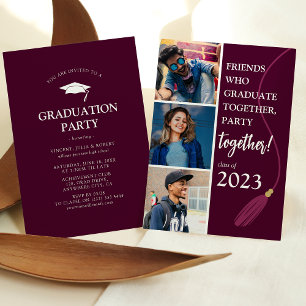 Modern 'Friends' Graduation Party Photo Collage Invitation