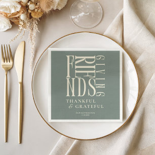 Modern Friendsgiving Dinner Floral  Napkin