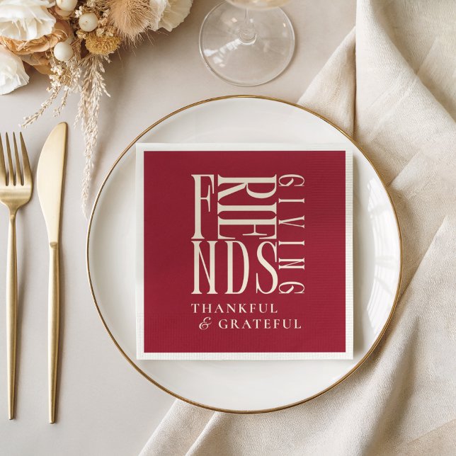 Modern Friendsgiving Dinner  Napkin (Creator Uploaded)