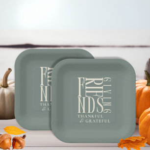 Modern Friendsgiving Dinner  Paper Plate
