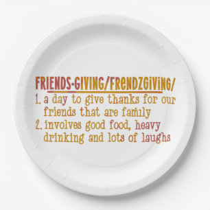 Modern Friendsgiving Paper Plate