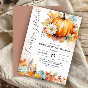 Modern Friendsgiving Potluck Party Invitation