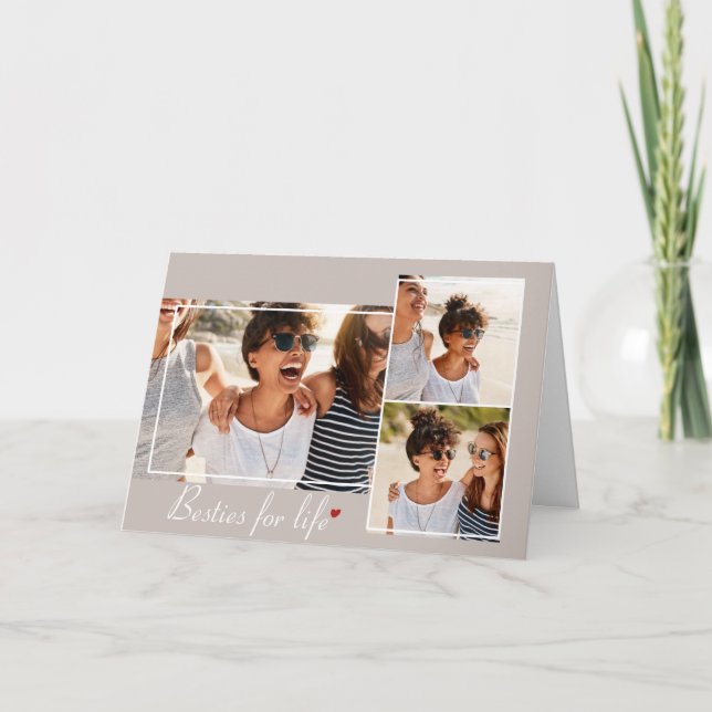Modern Friendship Card with Photos (Front)