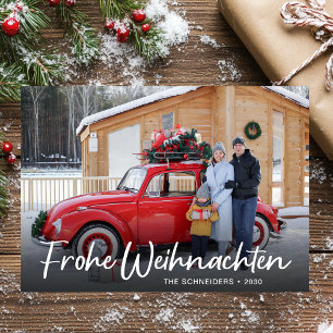 Modern Frohe Weihnachten Natale Photo Holiday Card
