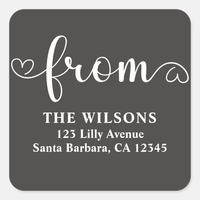 Modern From Return Address Square Sticker (Front)