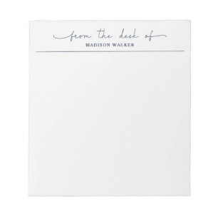 Modern From The Desk Of Light Grey Stylish Script Notepad