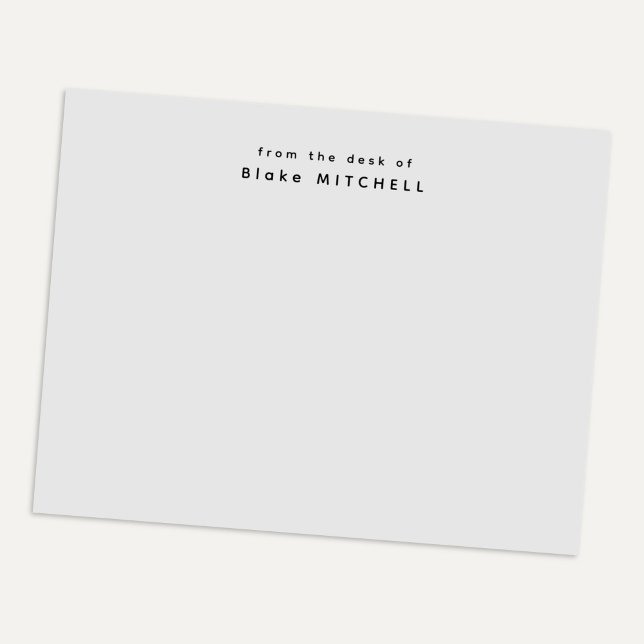 Modern From The Desk Of Monogram Grey Stationery Notepad (Creator Uploaded)