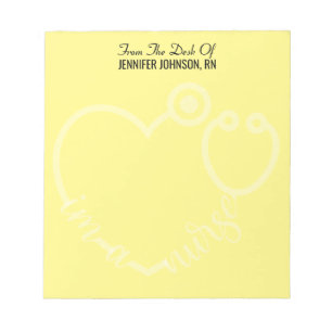 Modern From The Desk Of Nurse Stethoscope Name Notepad