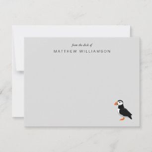 Modern From The Desk of Puffin Bird  Note Card