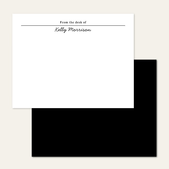 Modern From The Desk Of Stylish Stationery Flat  Card (Creator Uploaded)
