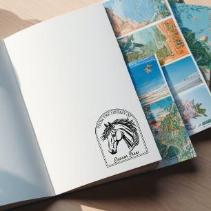 Modern From the Library Of, Horse Book Rubber Stamp