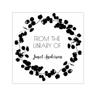 Modern From The Library Of Laurel Wreath Greenery Self-inking Stamp