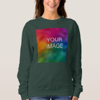 Modern Front Print Womens Deep Forest Green