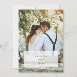 Modern Frosted Panel Photo Wedding Invitation