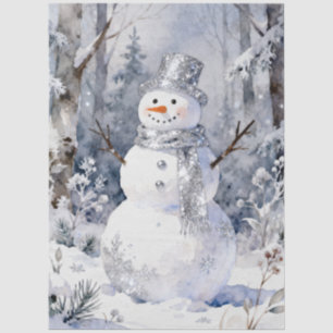 Modern Frosty Winter Snowman Celebration TMF26 Tissue Paper