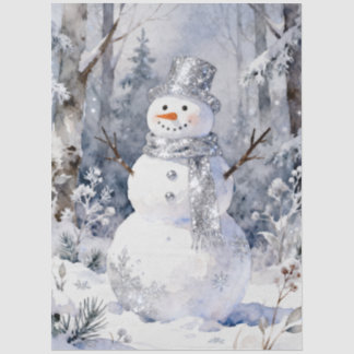 Modern Frosty Winter Snowman Celebration TMF26 Tissue Paper