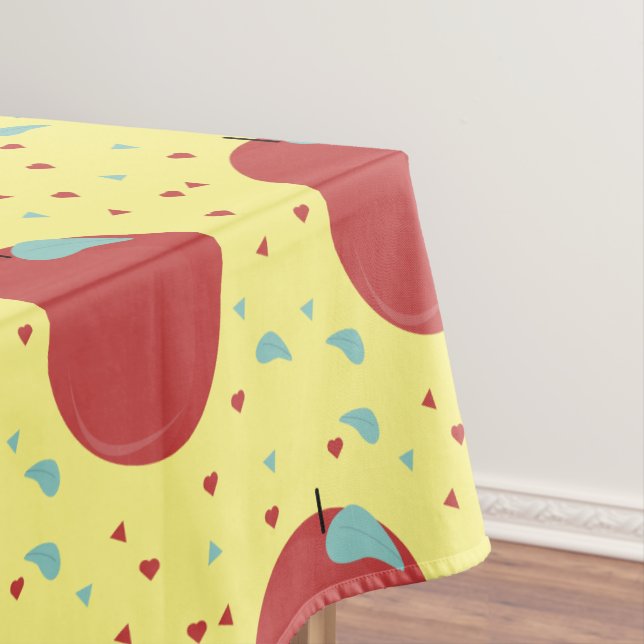 Modern Fruit Apple Pattern  Sweet Tablecloth (In Situ)